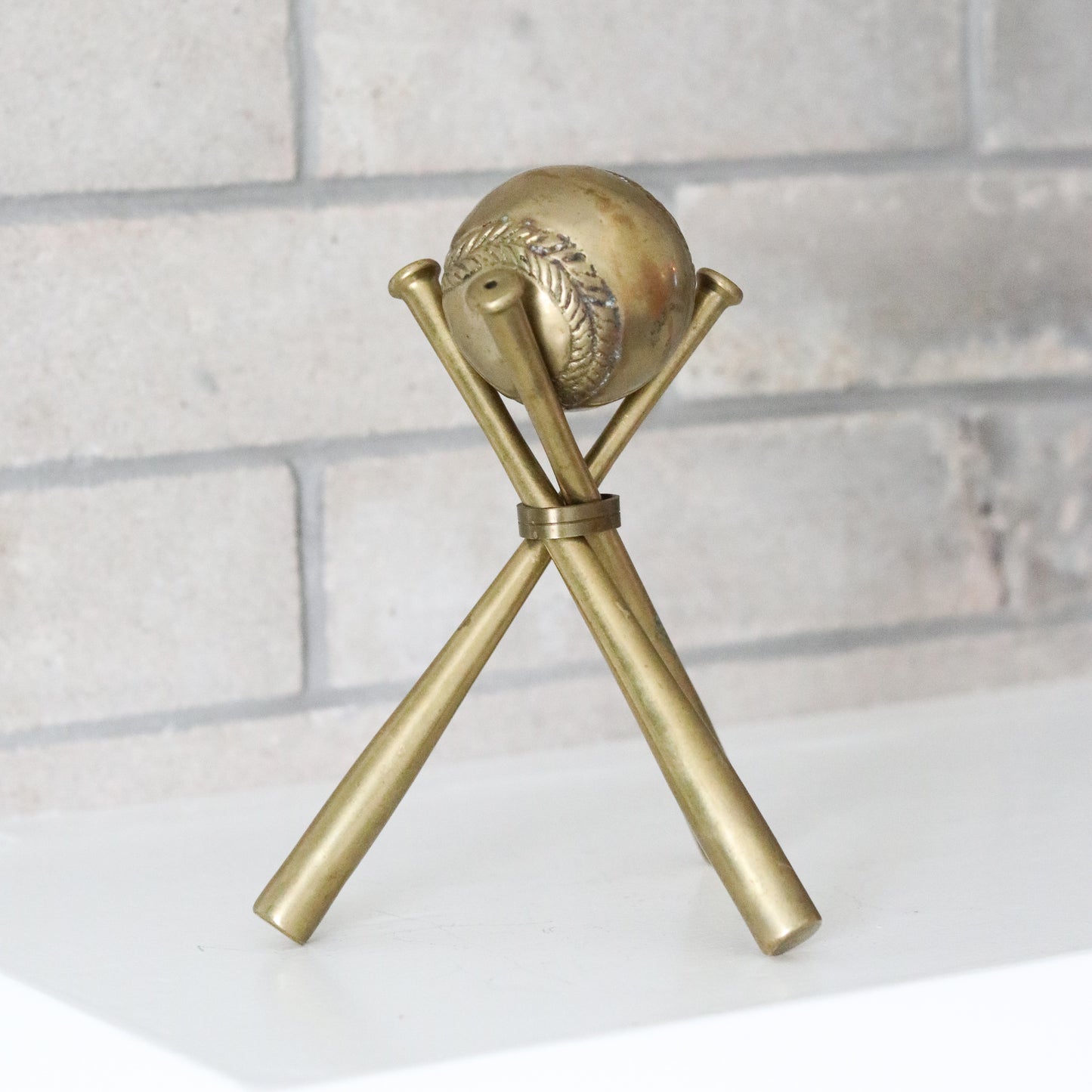 Brass Baseball + Bat Combo