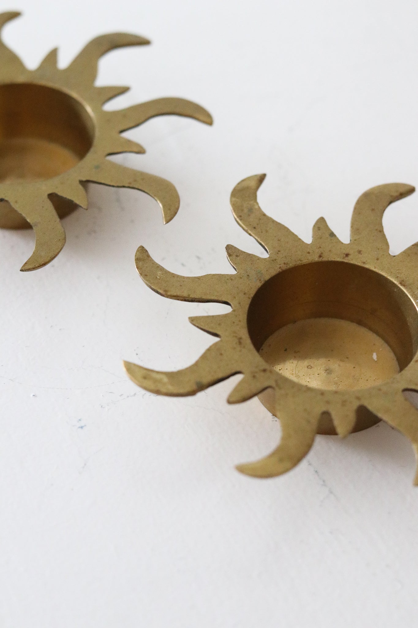 Brass Sun Candle Holders (Set)