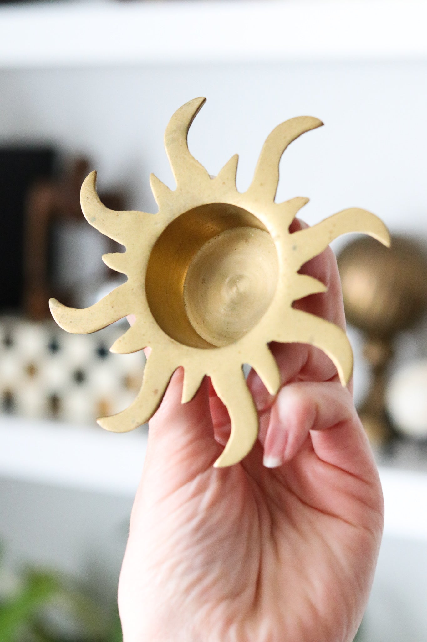 Brass Sun Candle Holders (Set)