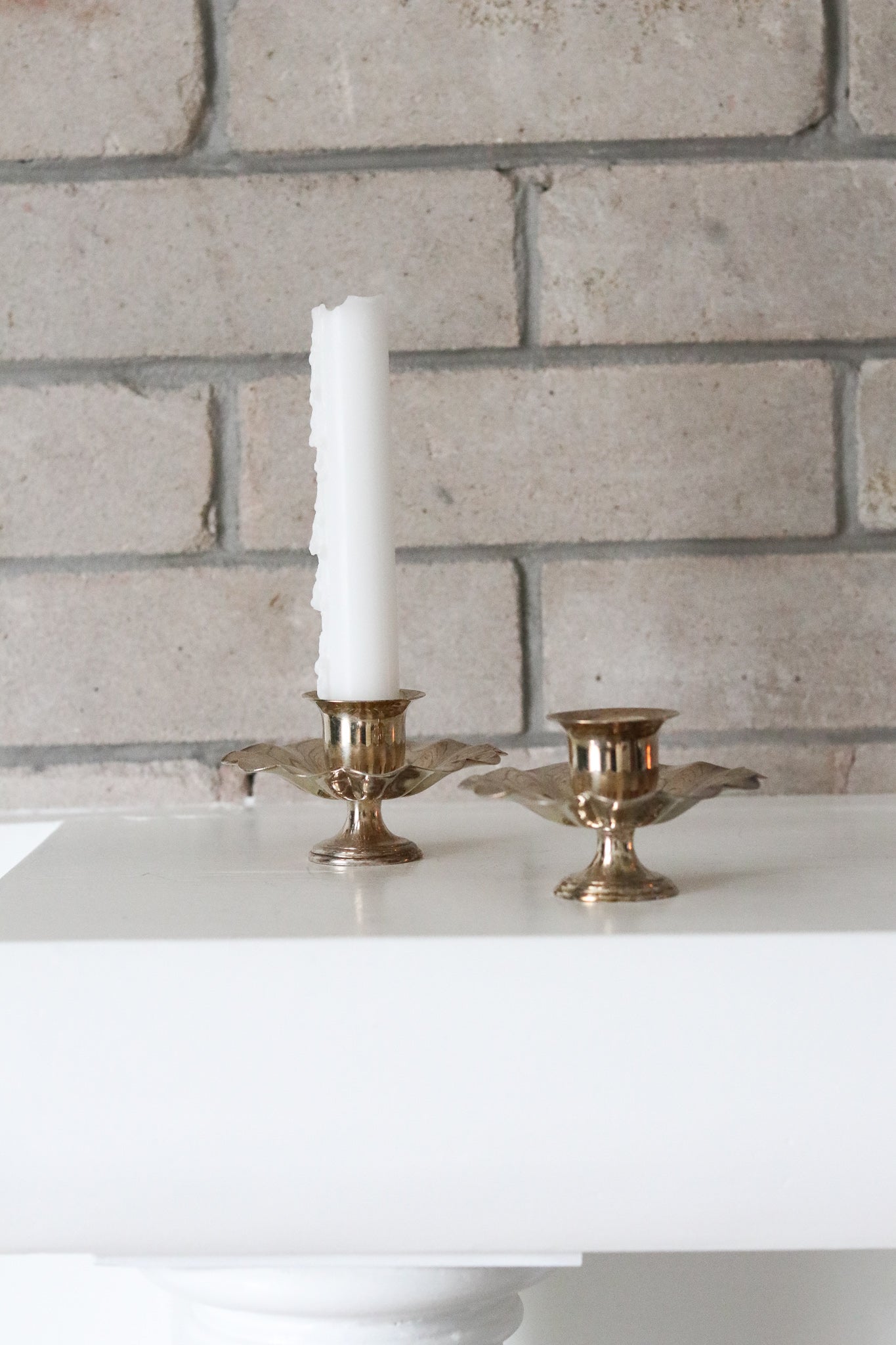 Silver Flower Candle Holders (Set)