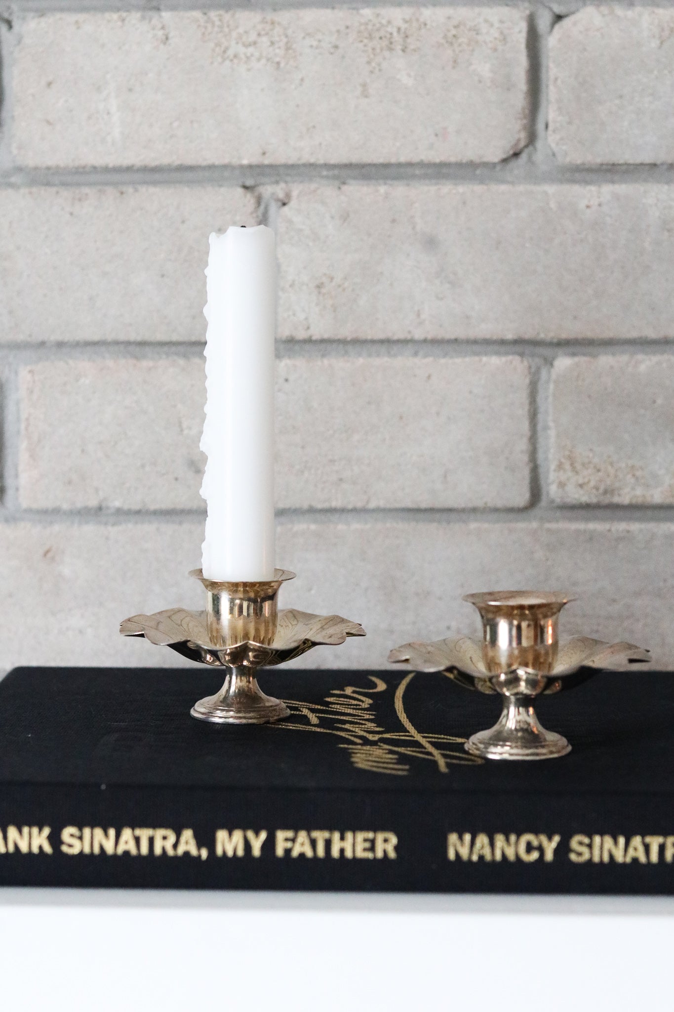 Silver Flower Candle Holders (Set)