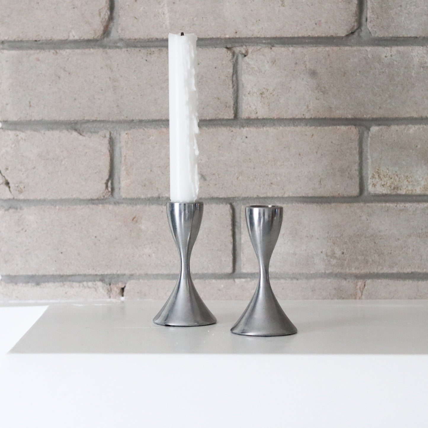 Silver MCM Candle Holders (Set)