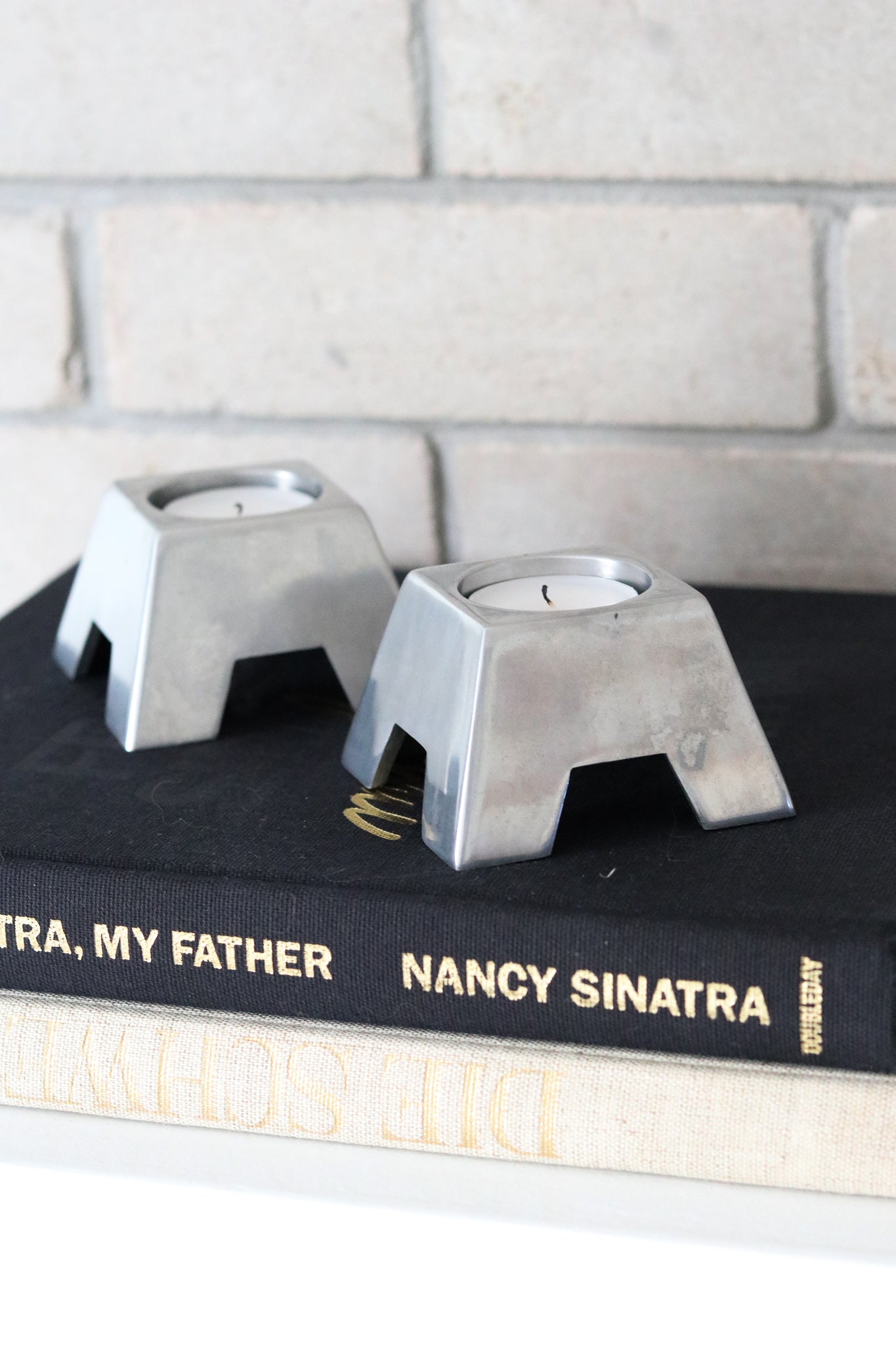 Silver MCM Candle Holders (Set)