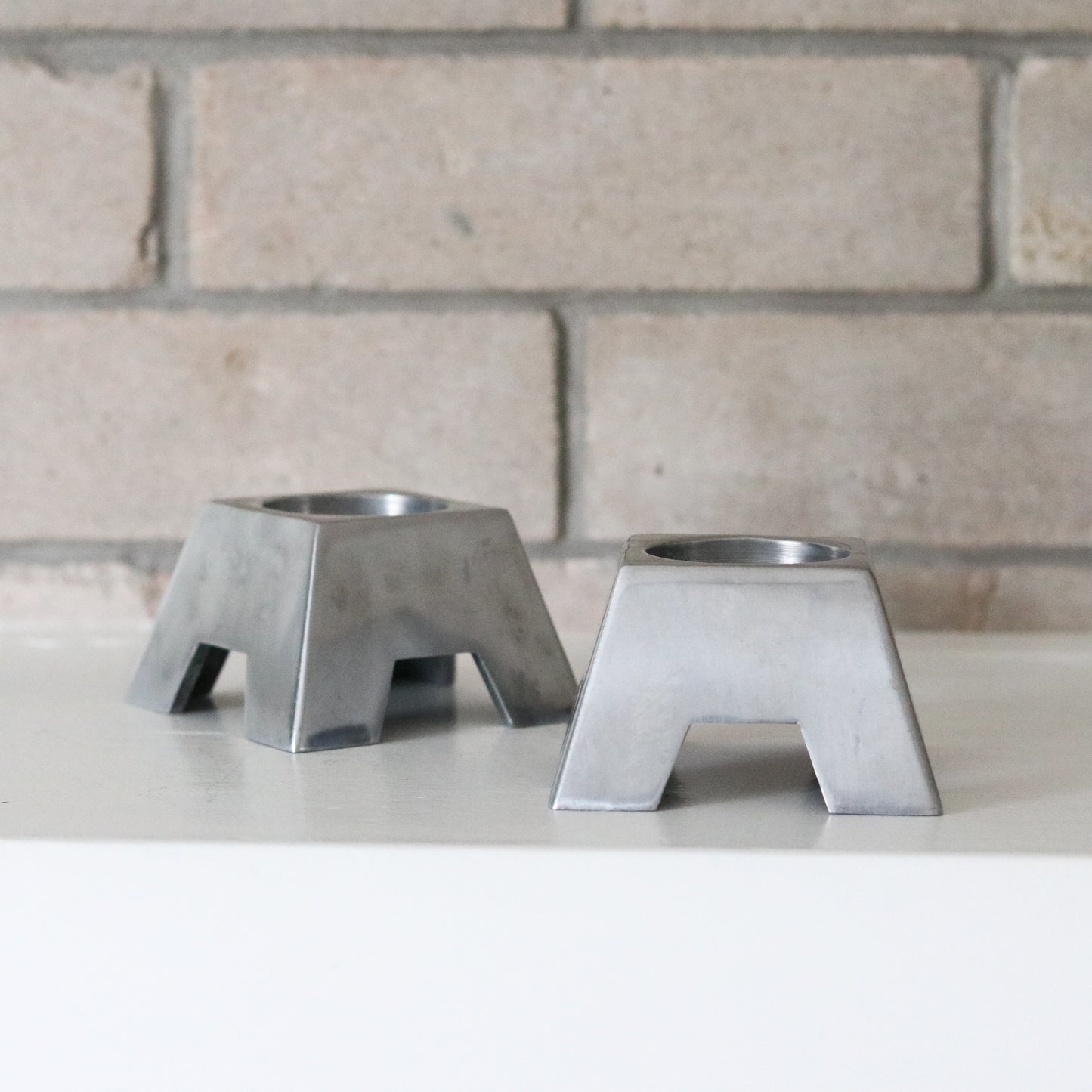 Silver MCM Candle Holders (Set)