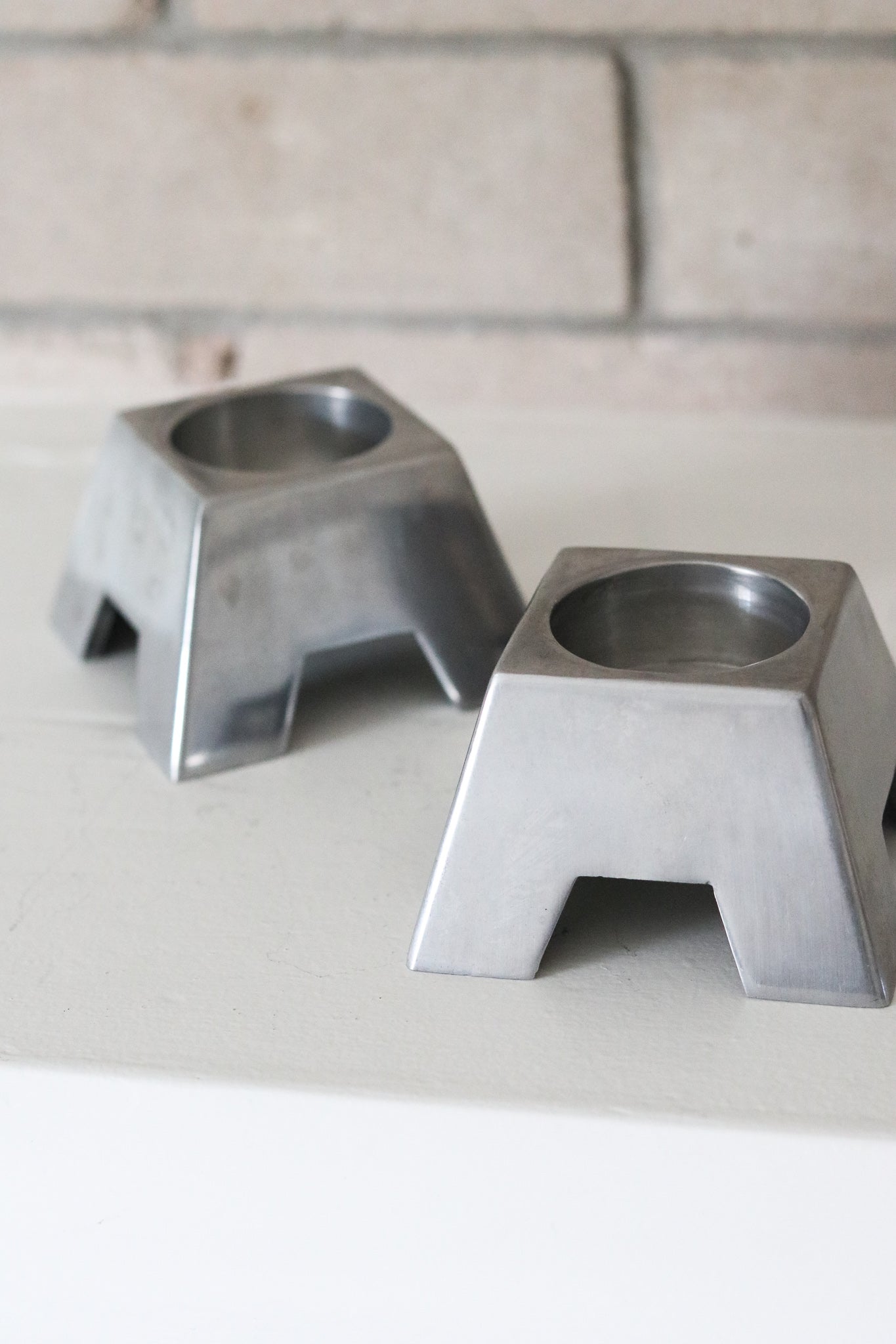 Silver MCM Candle Holders (Set)