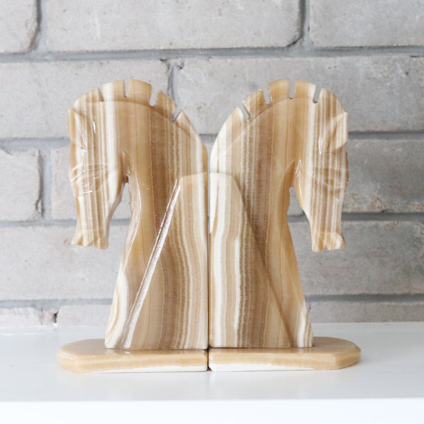 Onyx Horse Bookends (Set)