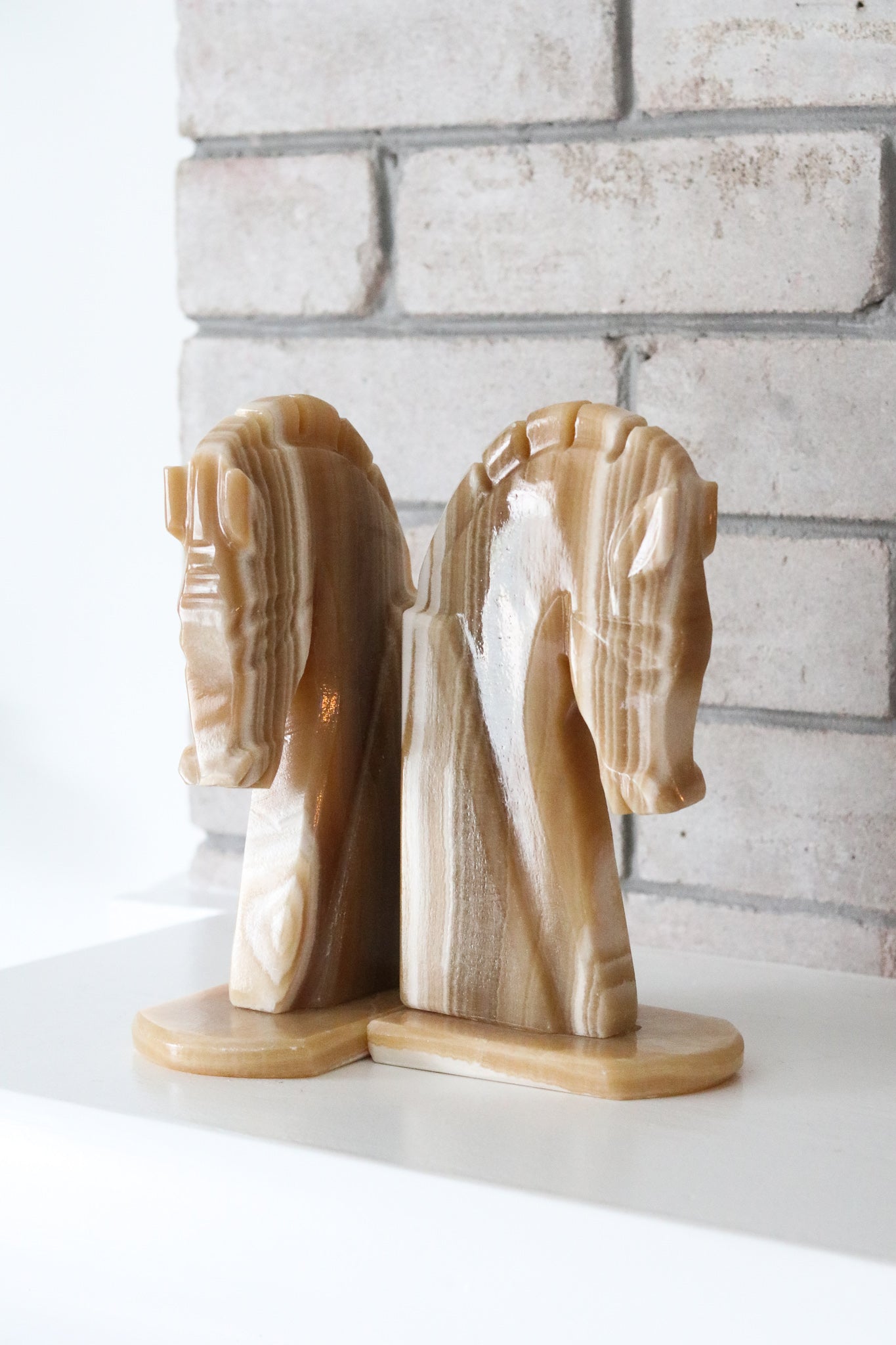 Onyx Horse Bookends (Set)