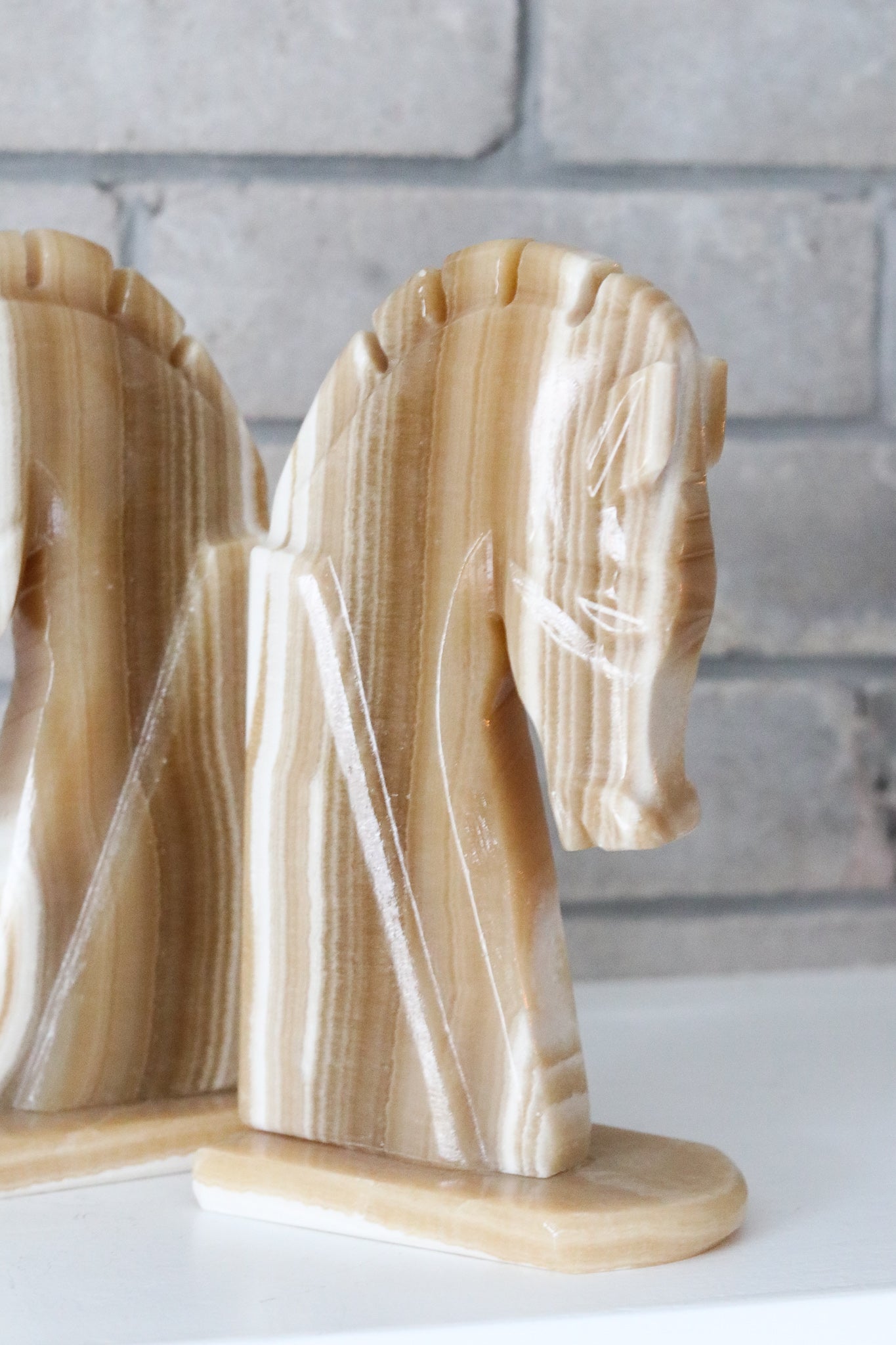Onyx Horse Bookends (Set)