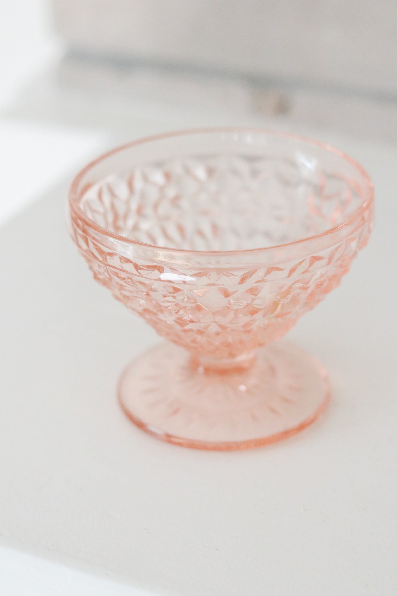 Pink Depression Glass Ice Cream Cups (4pc)