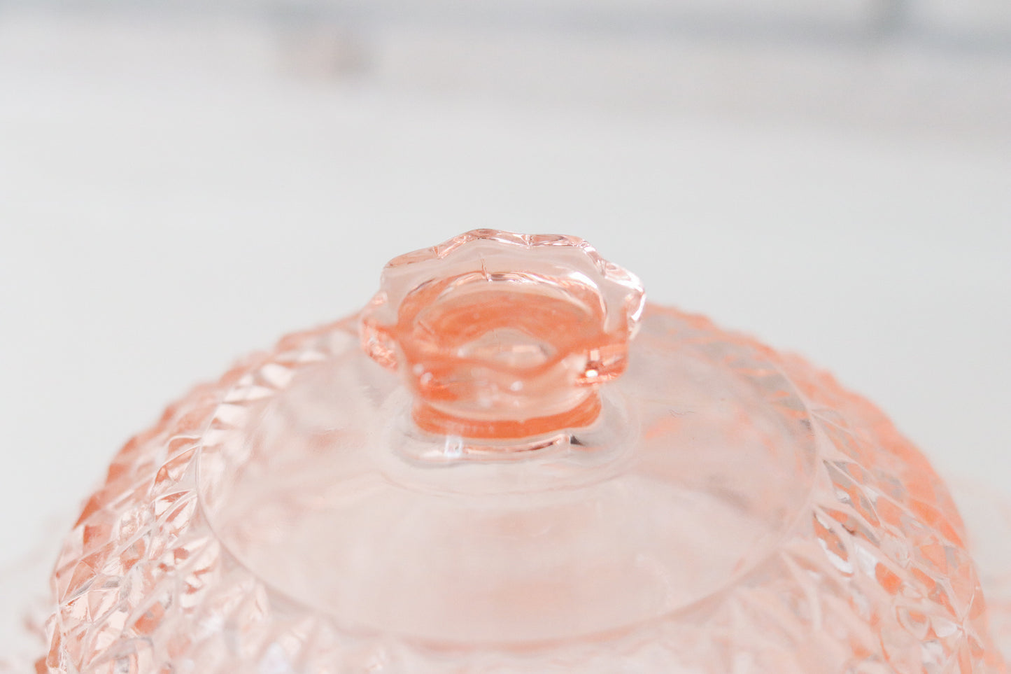 Pink Depression Glass Butter Dish