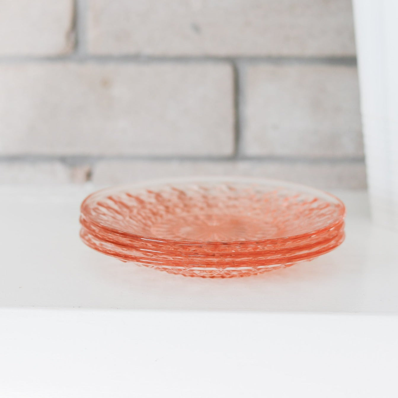 Pink Depression Glass Plates (3pcs)