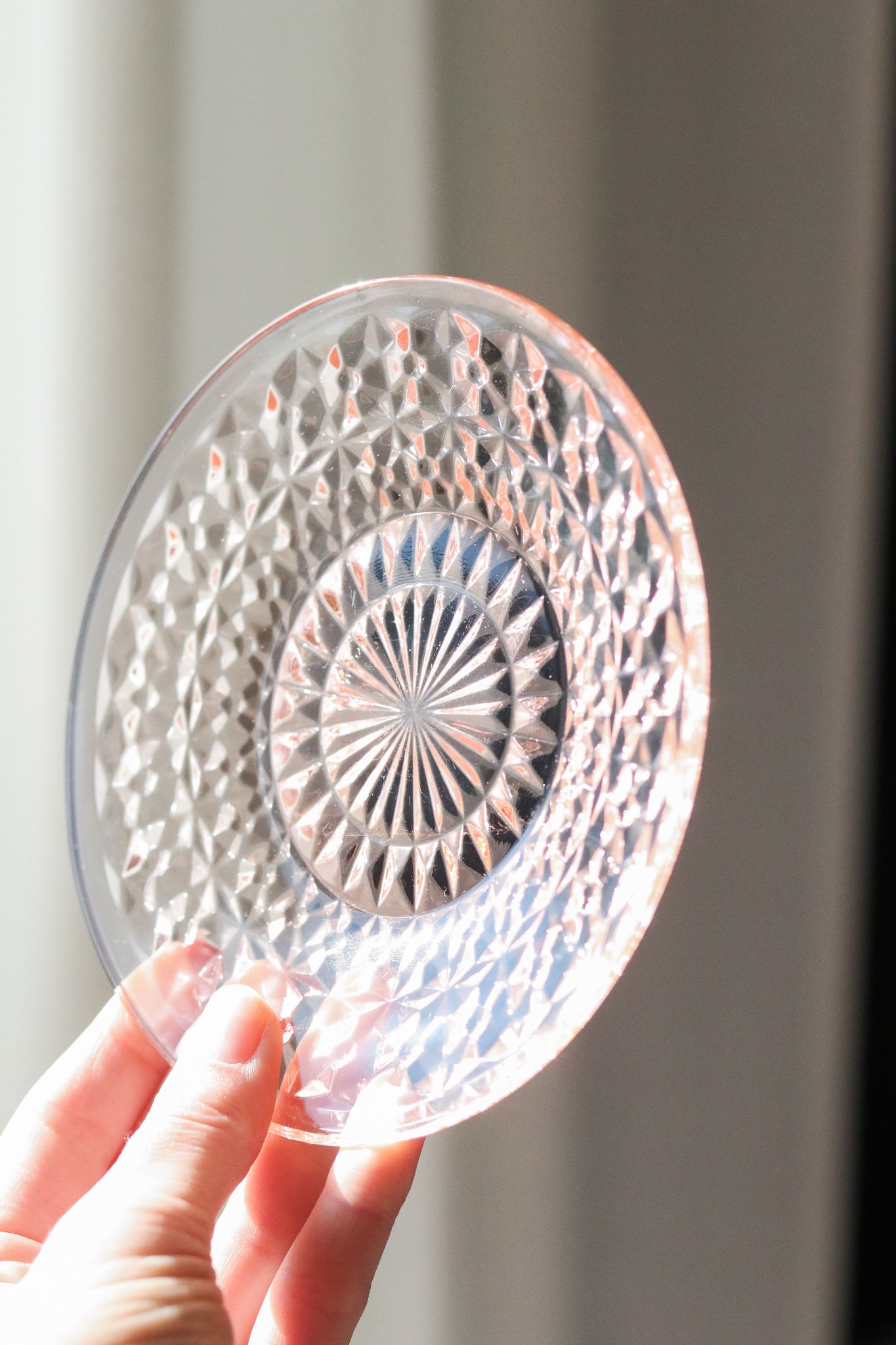 Pink Depression Glass Plates (3pcs)