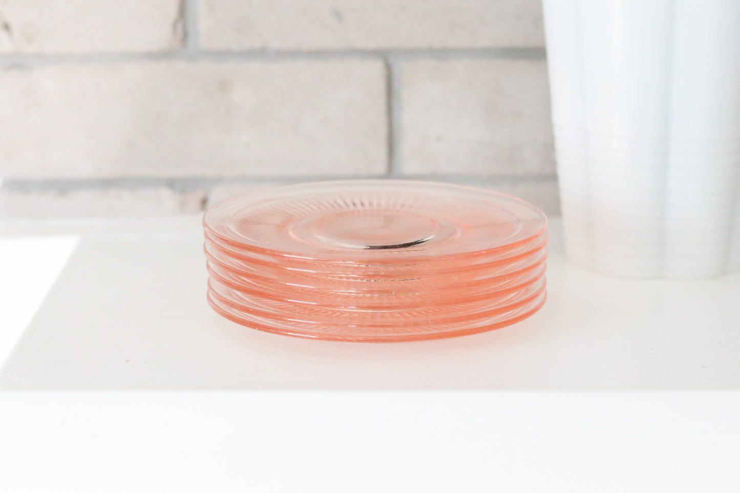 Pink Depression Glass Plates (6pcs)