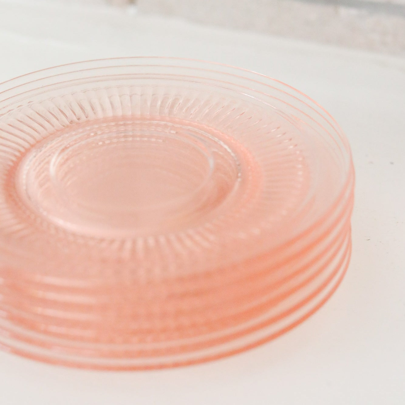 Pink Depression Glass Plates (6pcs)