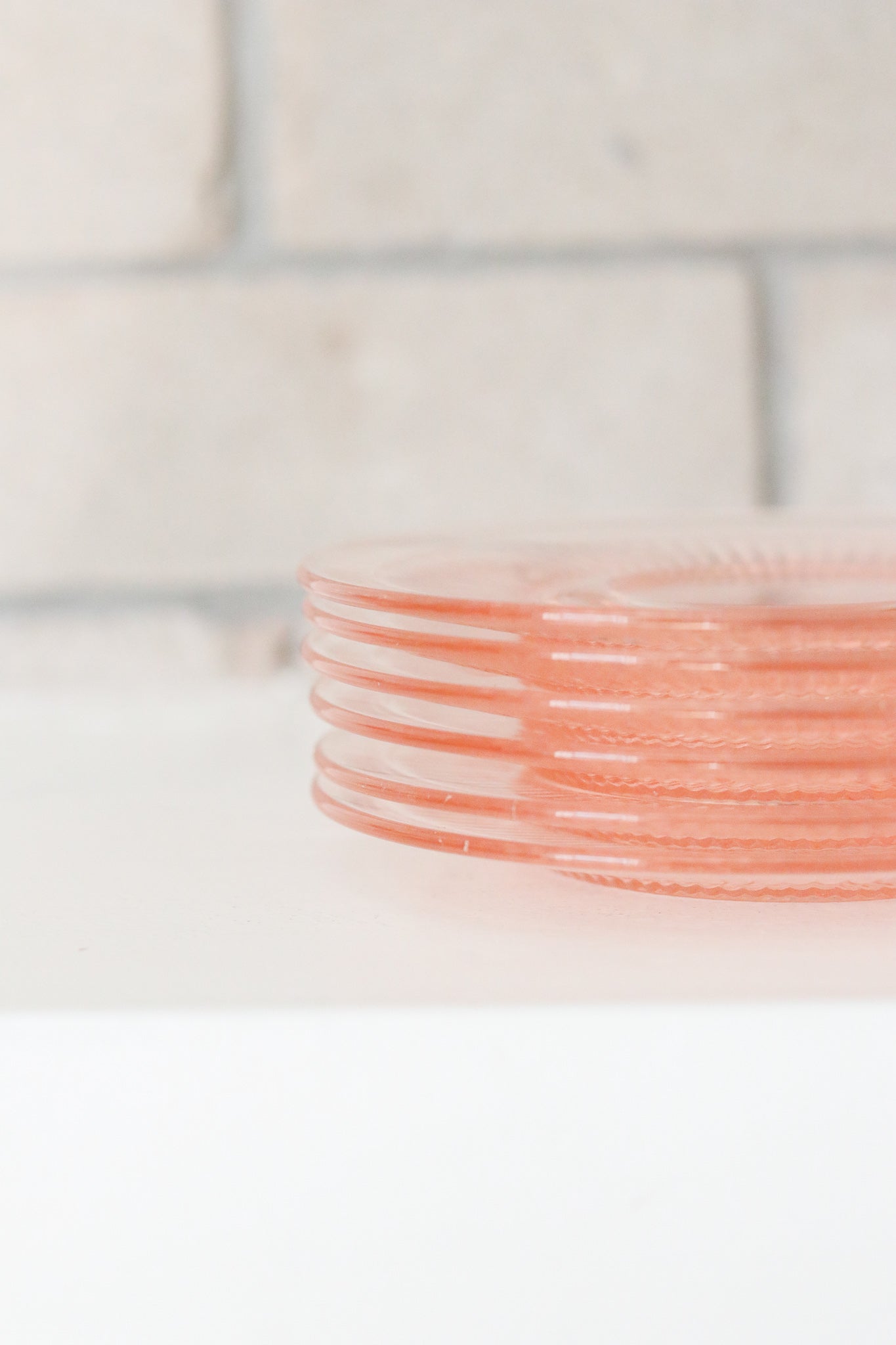 Pink Depression Glass Plates (6pcs)
