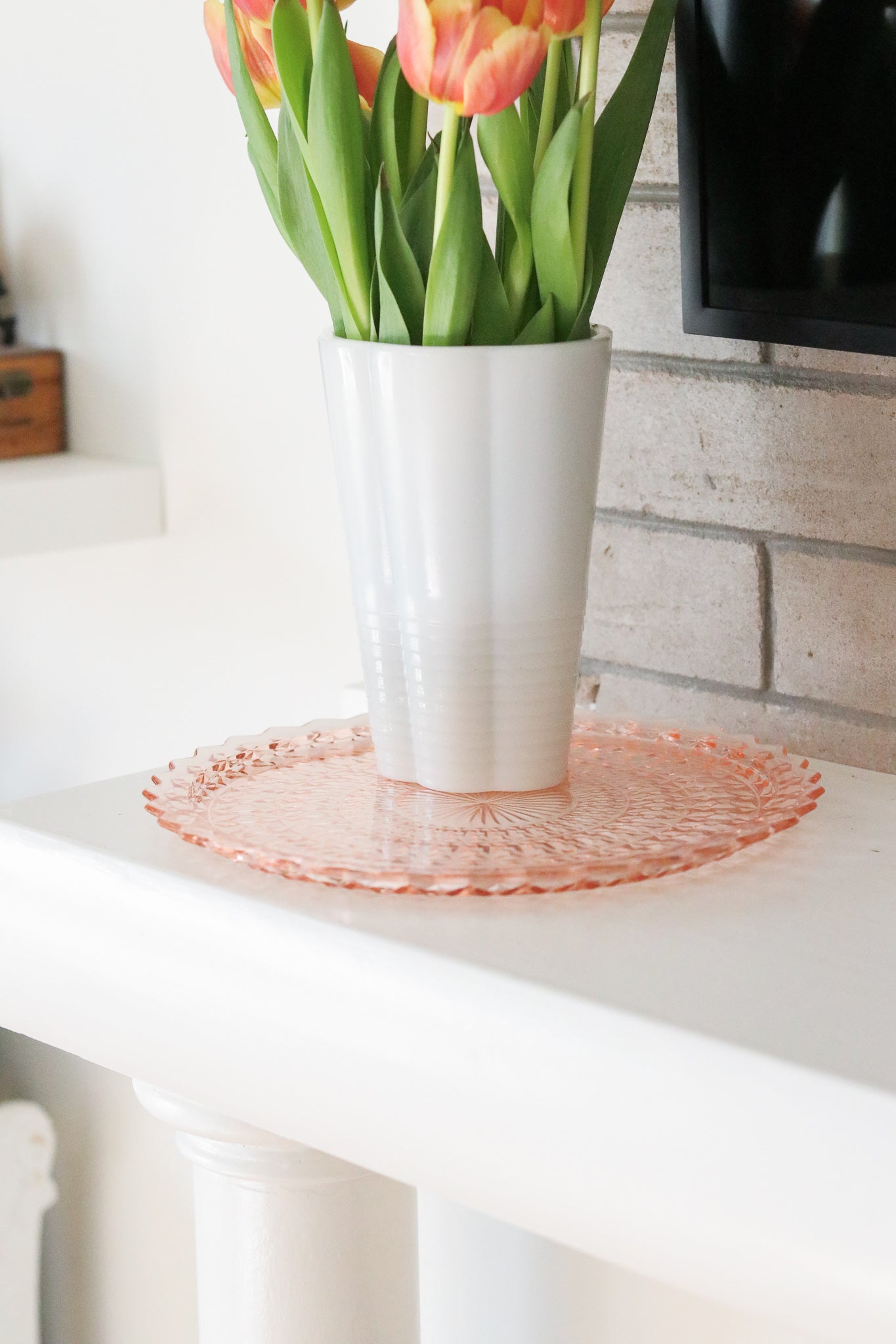 Pink Depression Glass Plater