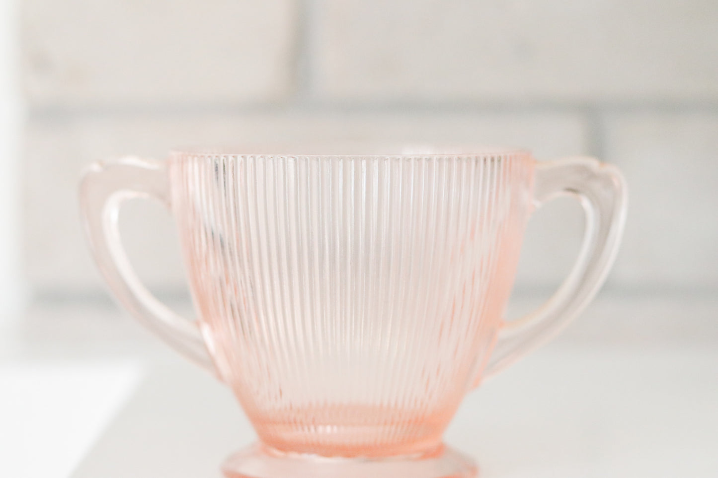 Pink Depression Glass Caddy