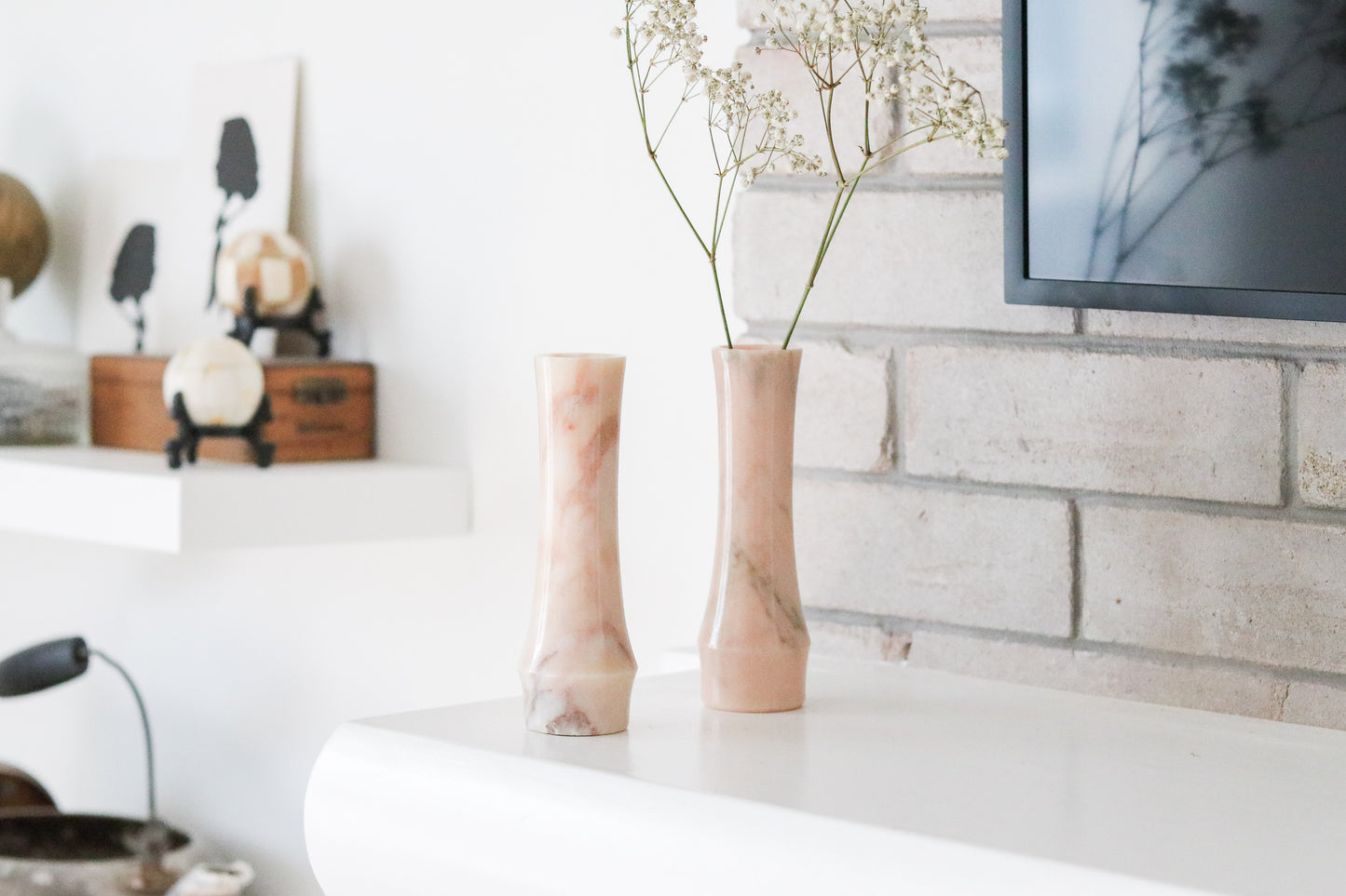 Pink Marble Vases (Set)