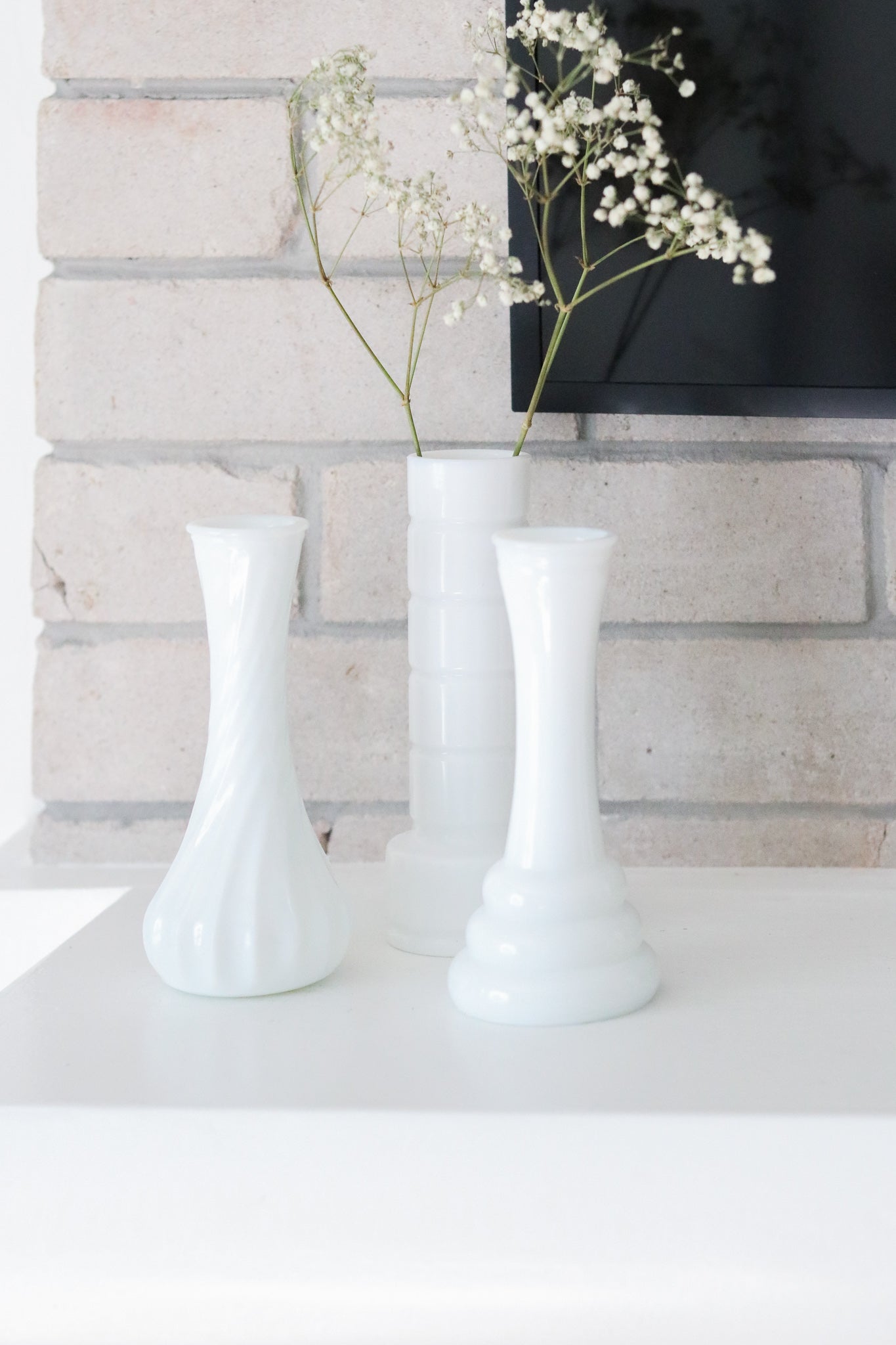 Milk Glass Vases (Set)