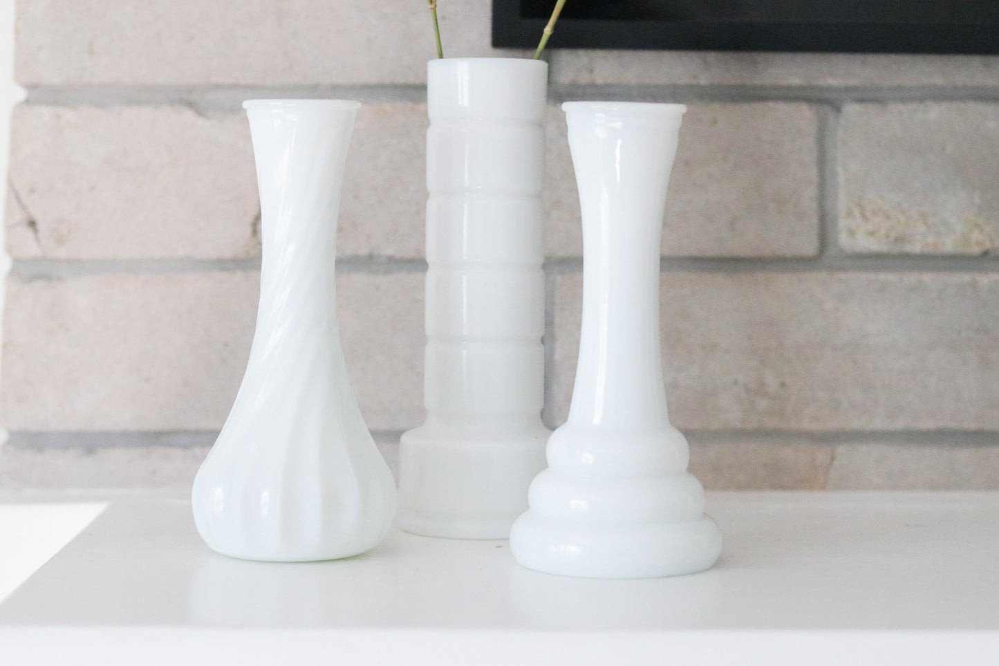 Milk Glass Vases (Set)