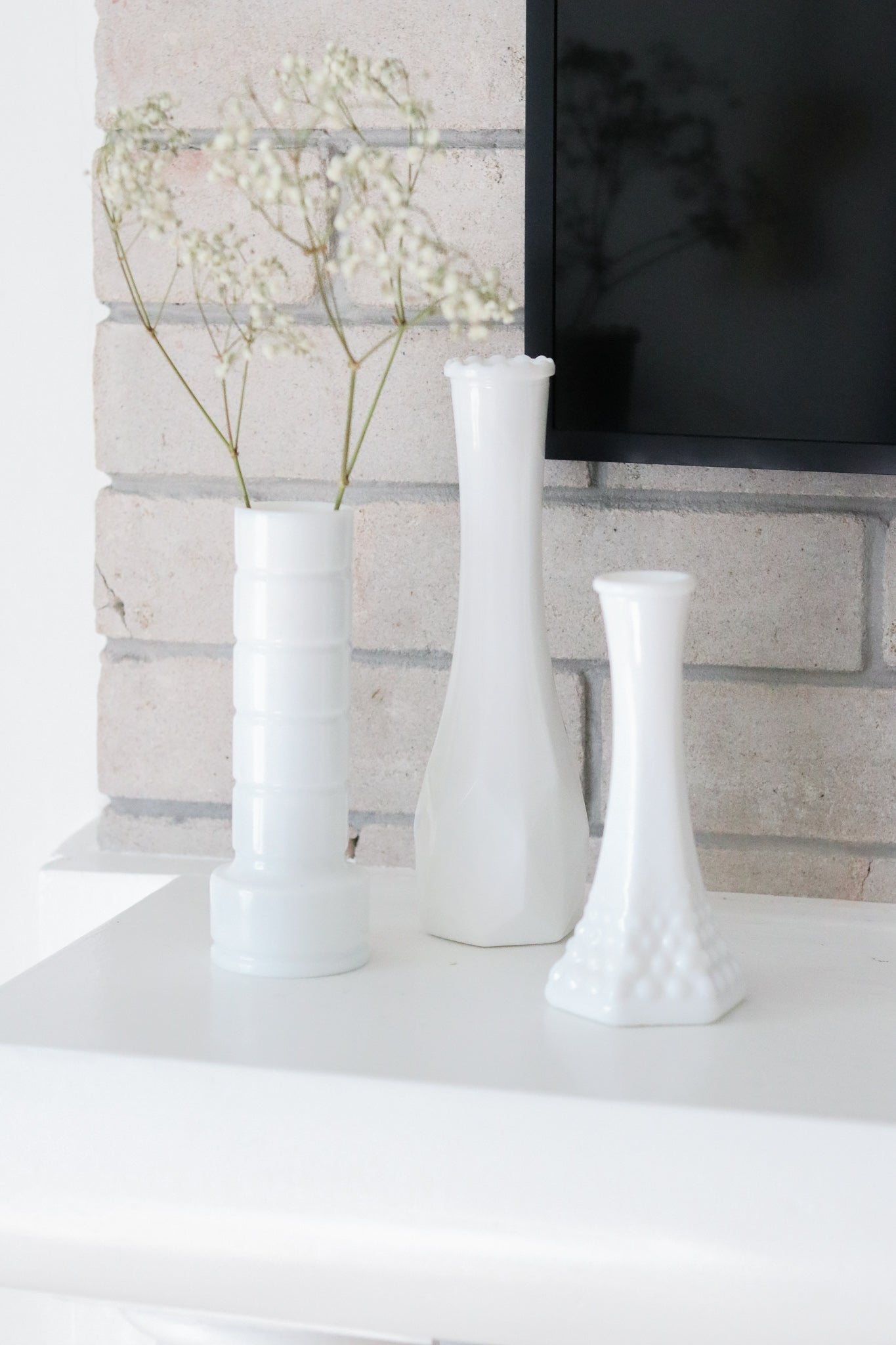 Milk Glass Vases (Set)