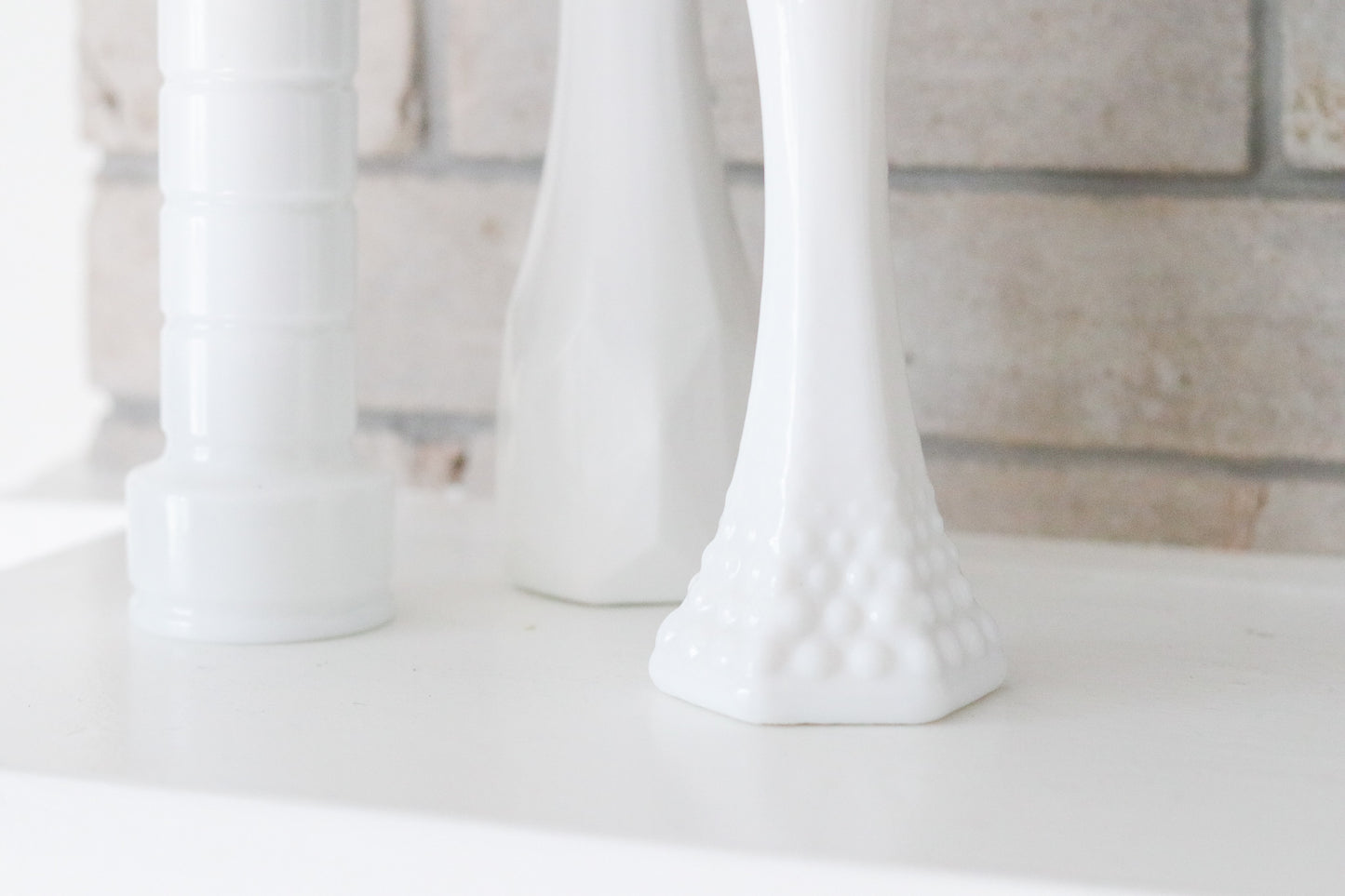 Milk Glass Vases (Set)
