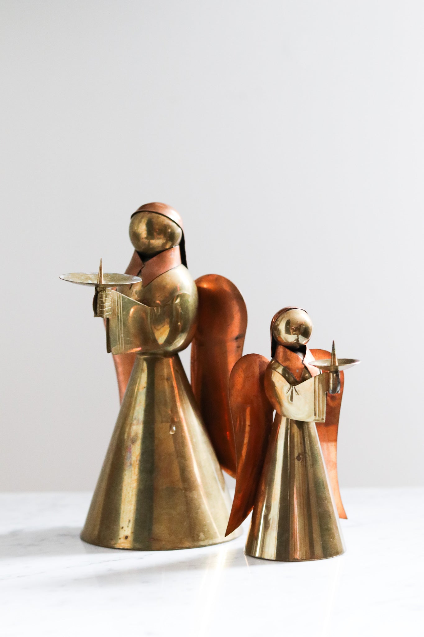 Copper + Brass Angel Candle Holder (Large)