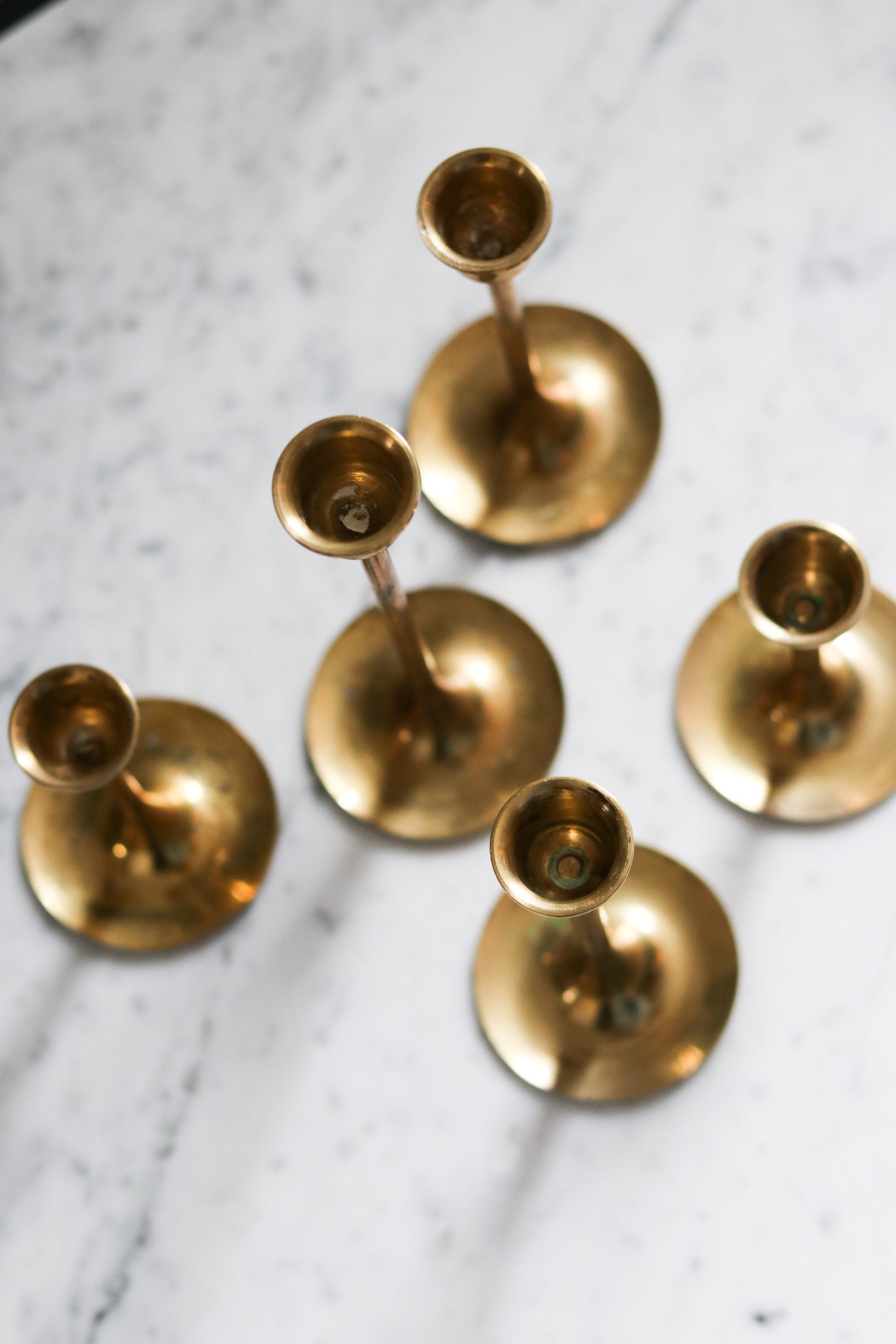 Brass Candle Stick Set (5)