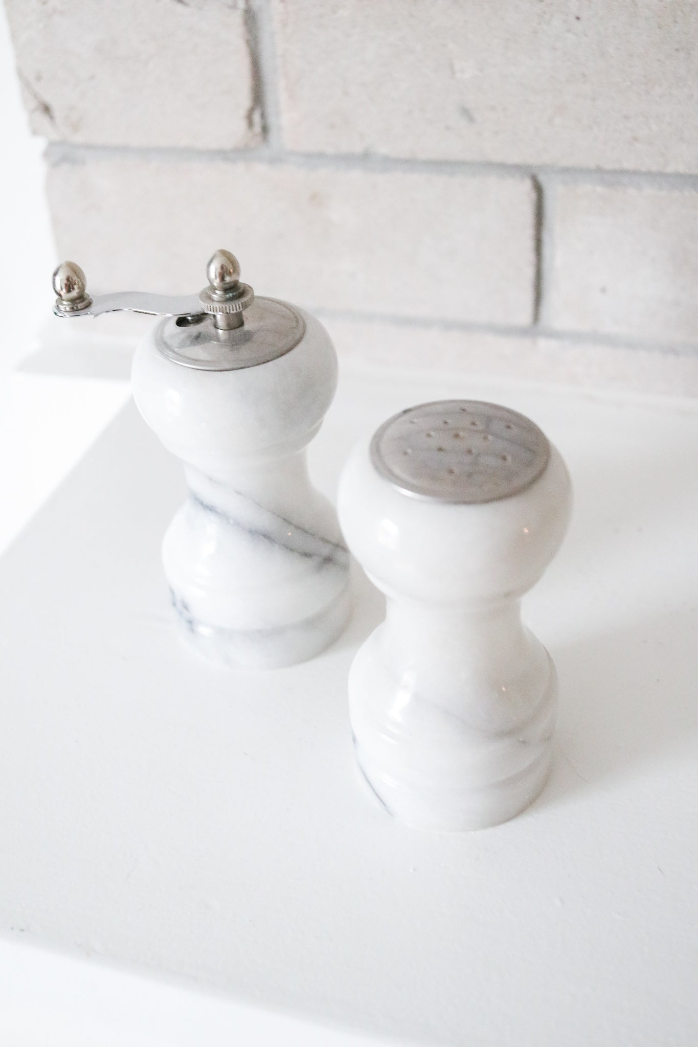 Marble Salt + Pepper Shakers