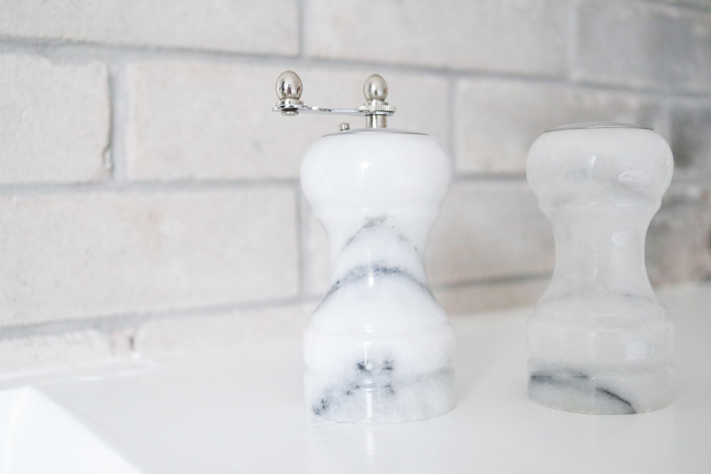 Marble Salt + Pepper Shakers