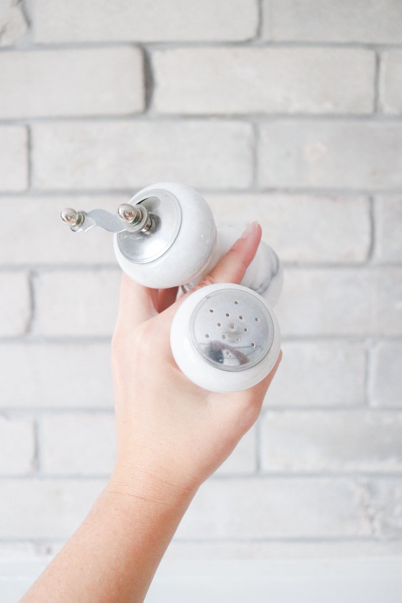 Marble Salt + Pepper Shakers