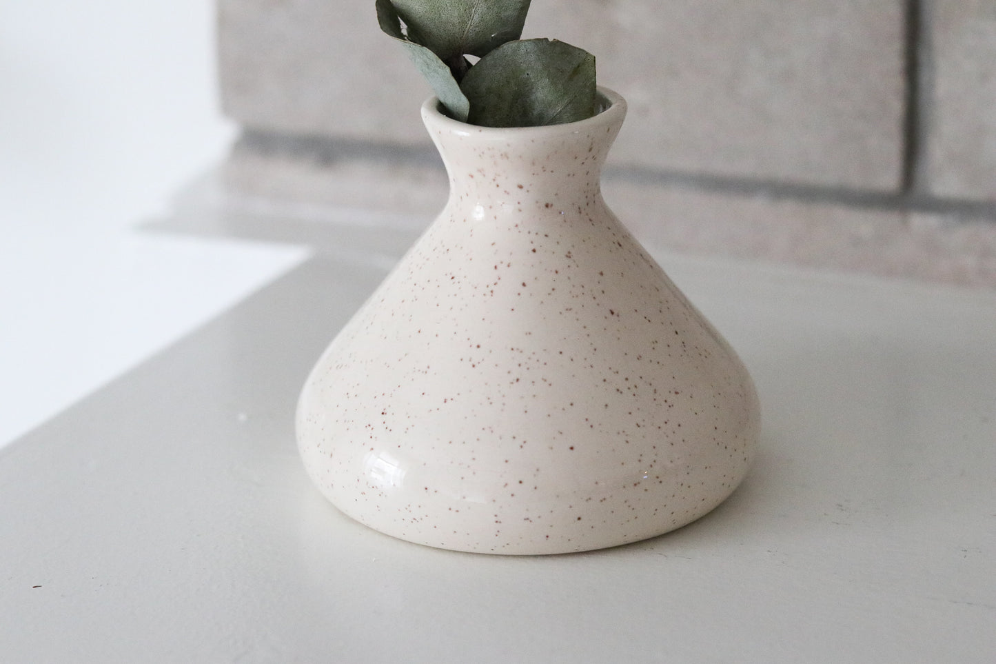 Speckled Pottery Bud Vase