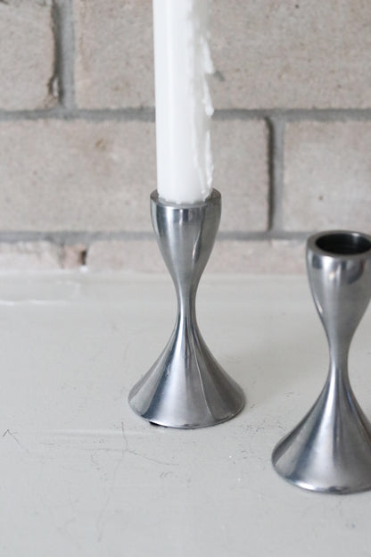 Silver MCM Candle Holders (Set)