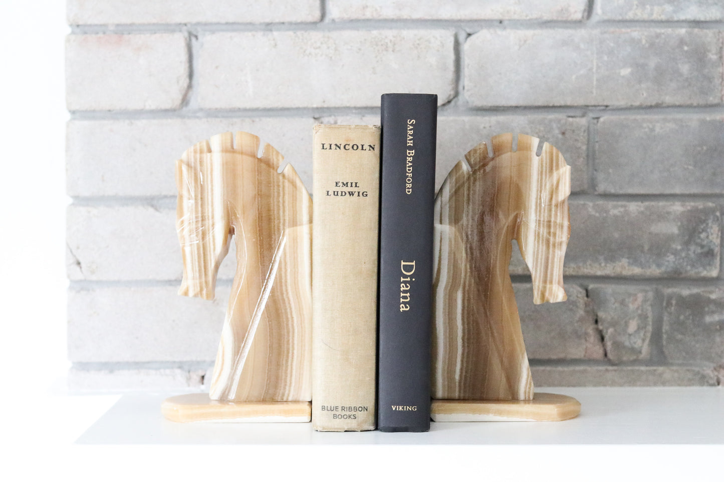 Onyx Horse Bookends (Set)