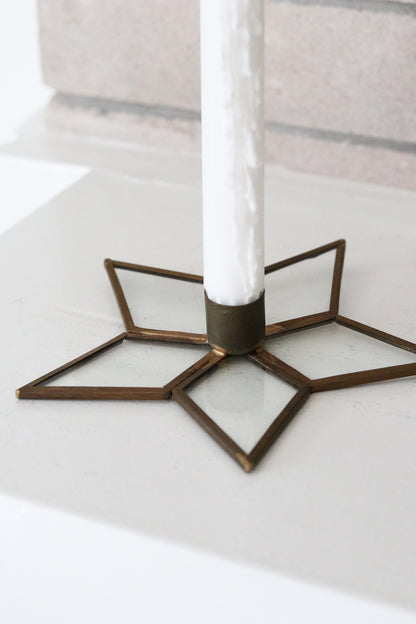 Brass + Glass Star Candle Holder