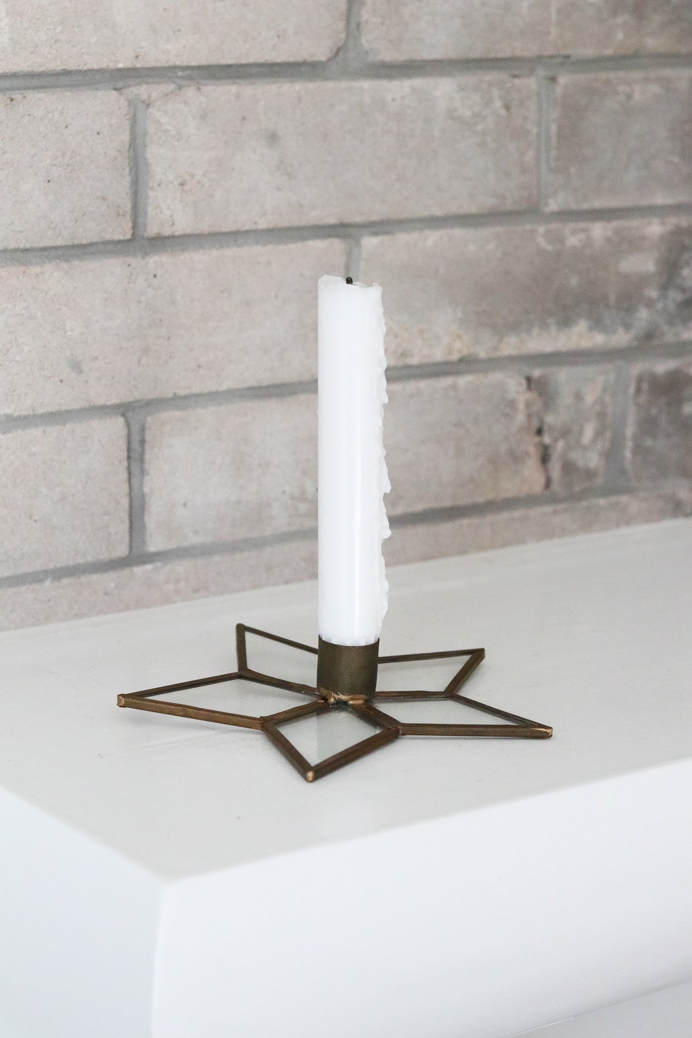 Brass + Glass Star Candle Holder