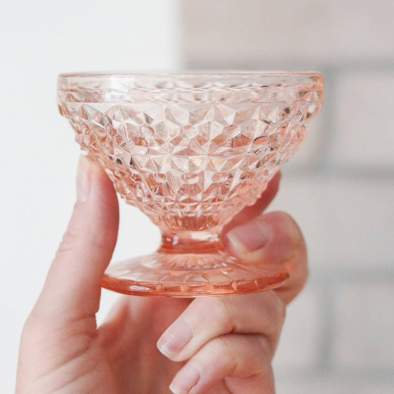Pink Depression Glass Ice Cream Cups (4pc)