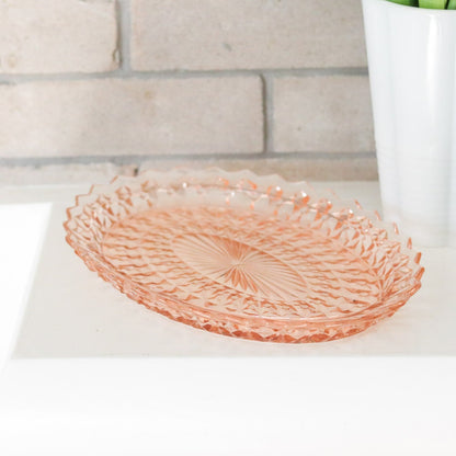 Pink Depression Glass Plater