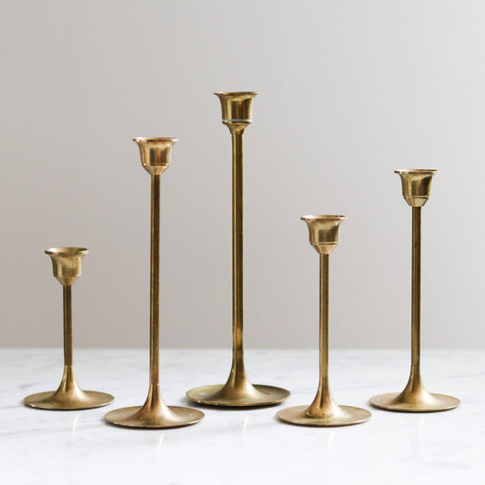 Brass Candle Stick Set (5)