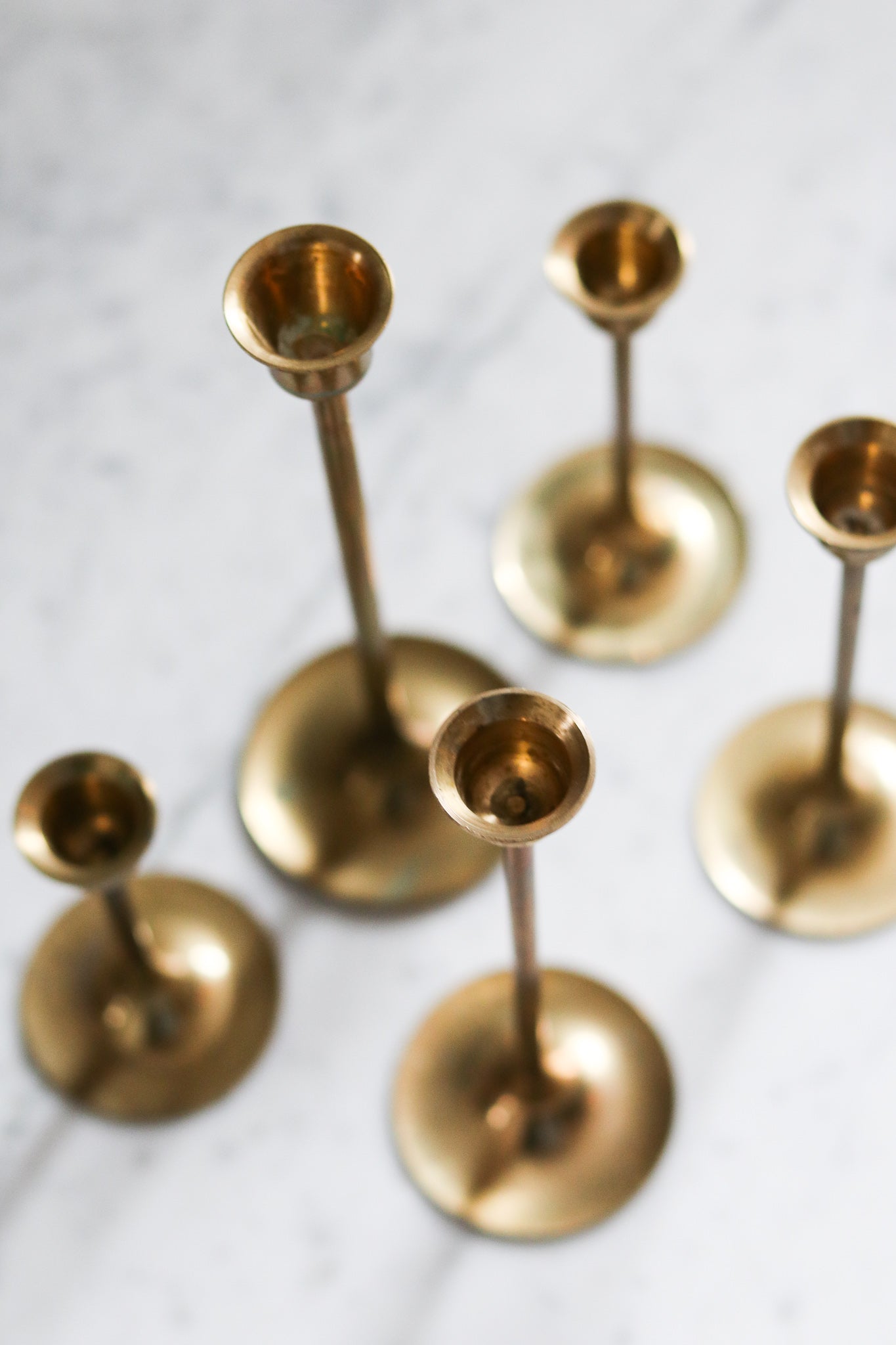 Brass Candle Stick Set (5)