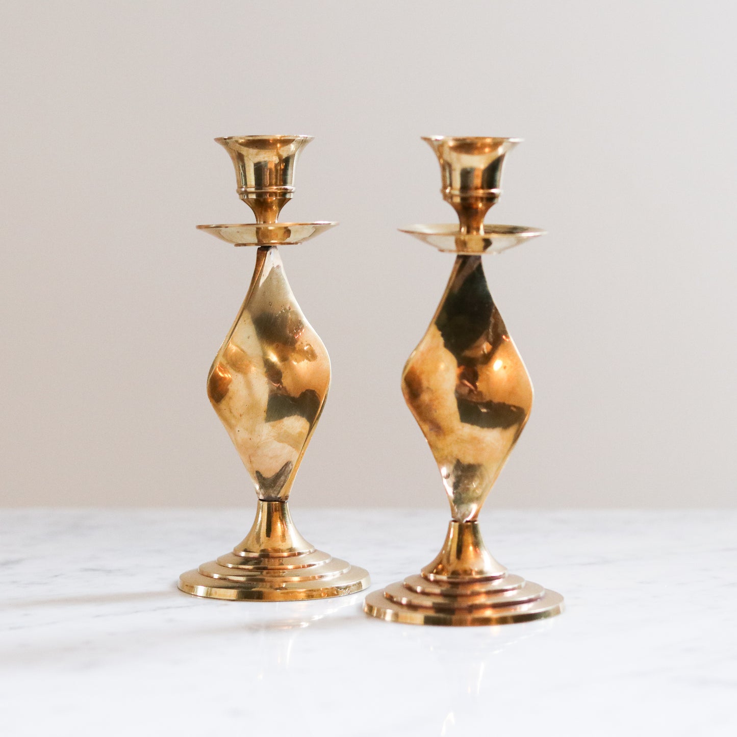 Brass Candle Stick Set (2)