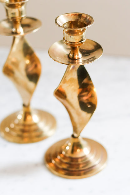 Brass Candle Stick Set (2)