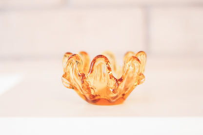 Orange Amber Glass Figure