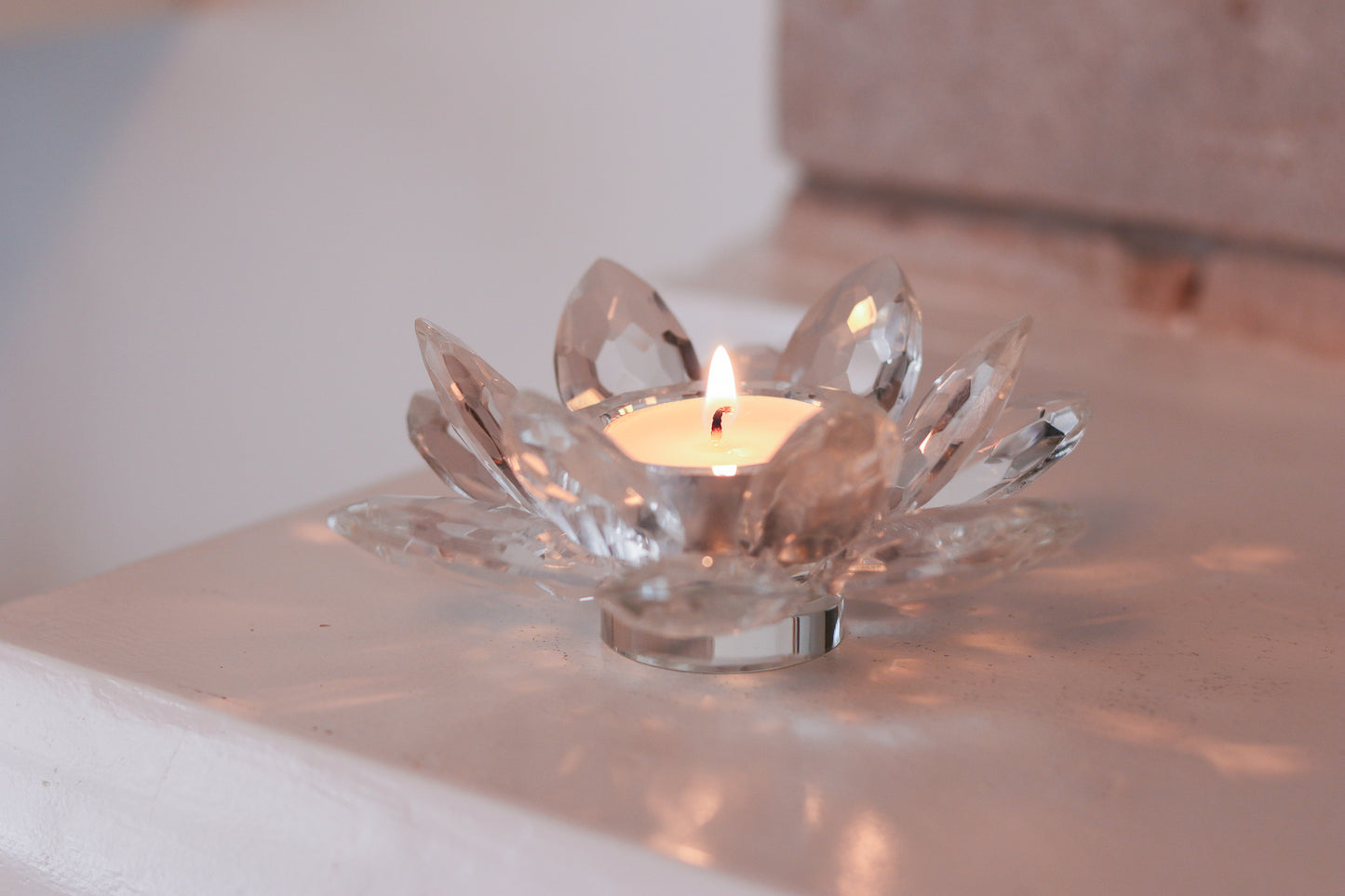 Glass Flower Tealight