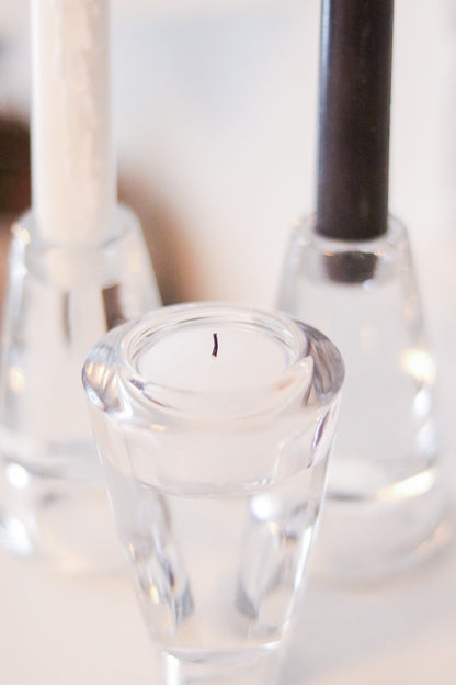 Glass Candle Holder Trio